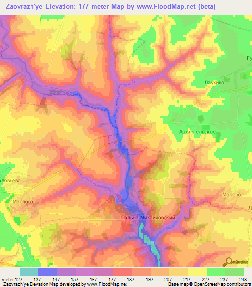 Zaovrazh'ye,Russia Elevation Map