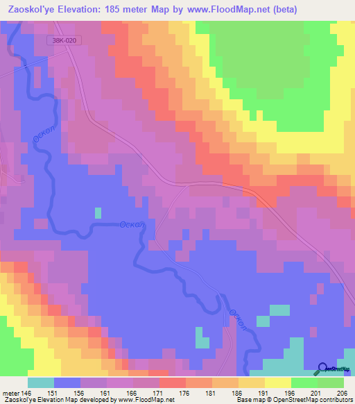 Zaoskol'ye,Russia Elevation Map