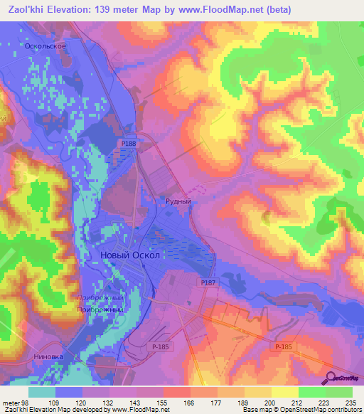 Zaol'khi,Russia Elevation Map