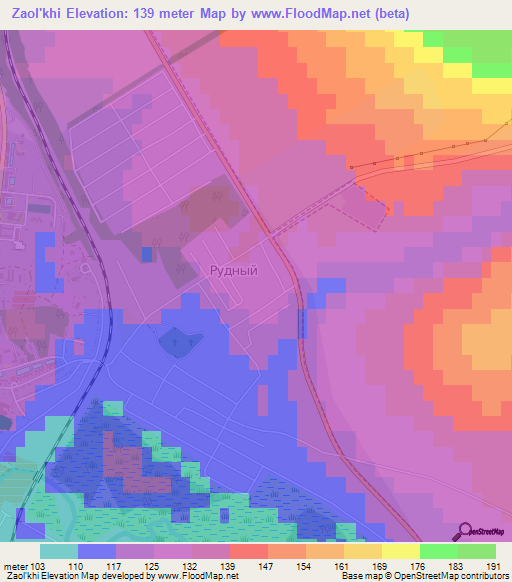 Zaol'khi,Russia Elevation Map