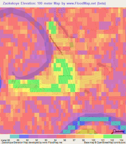 Zaokskoye,Russia Elevation Map