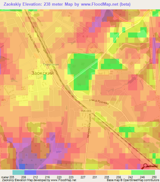 Zaokskiy,Russia Elevation Map