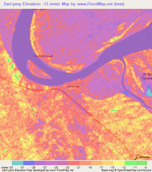 Zam'yany,Russia Elevation Map