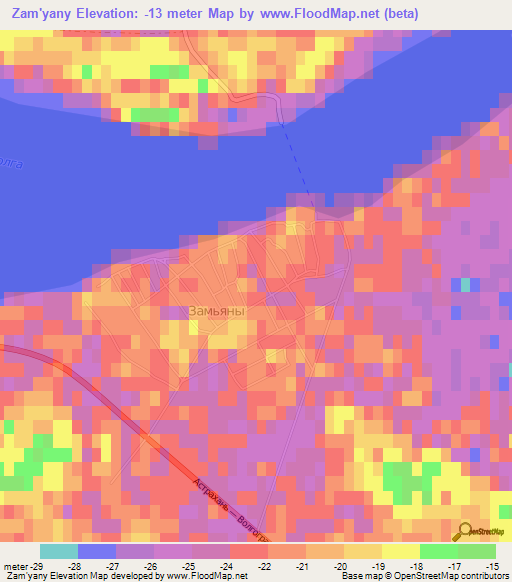 Zam'yany,Russia Elevation Map