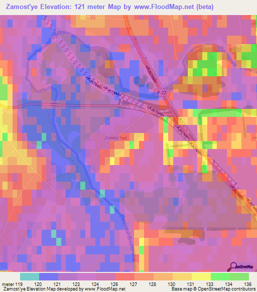 Zamost'ye,Russia Elevation Map