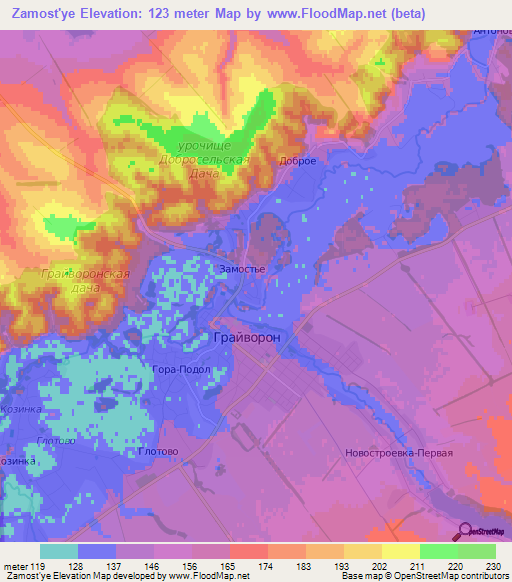 Zamost'ye,Russia Elevation Map