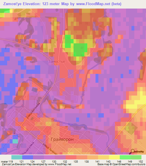 Zamost'ye,Russia Elevation Map