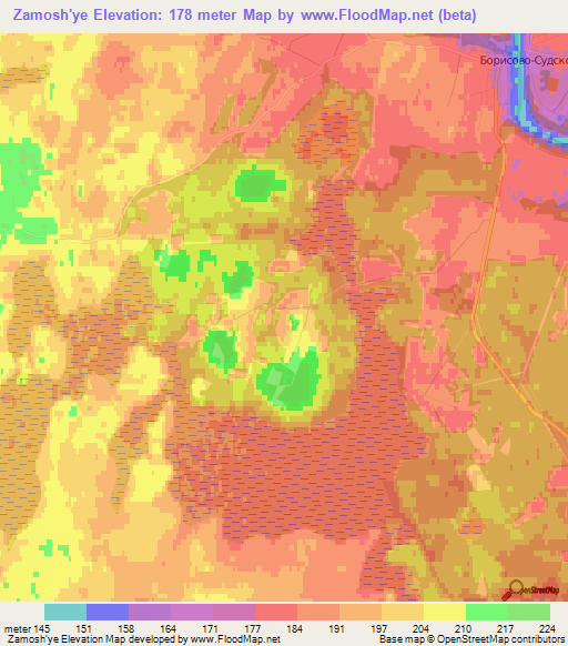 Zamosh'ye,Russia Elevation Map