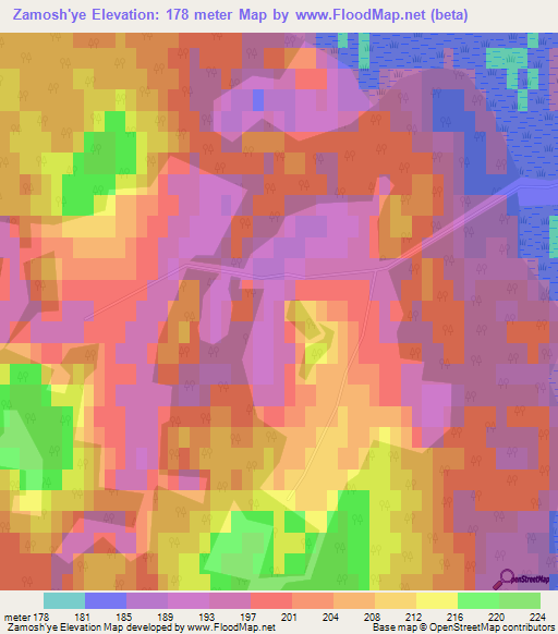 Zamosh'ye,Russia Elevation Map