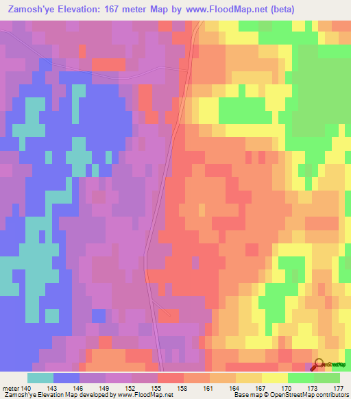 Zamosh'ye,Russia Elevation Map