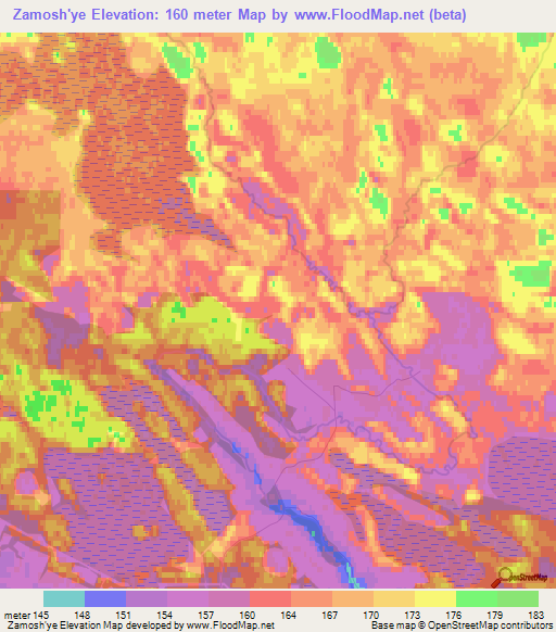 Zamosh'ye,Russia Elevation Map