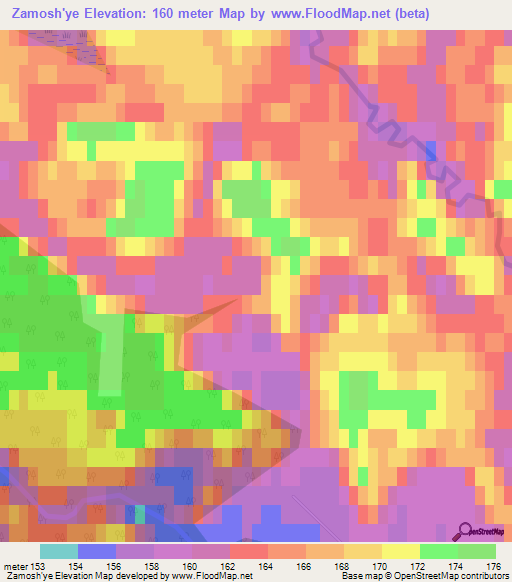 Zamosh'ye,Russia Elevation Map