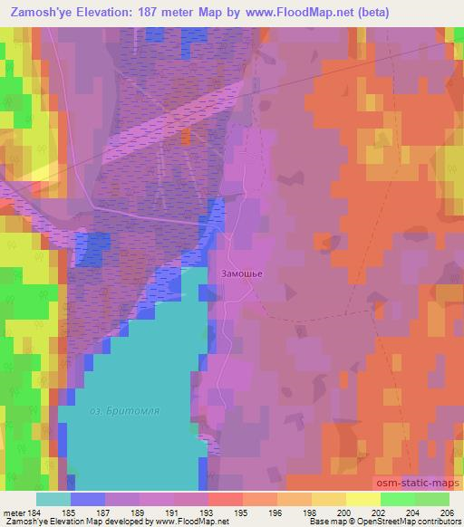 Zamosh'ye,Russia Elevation Map