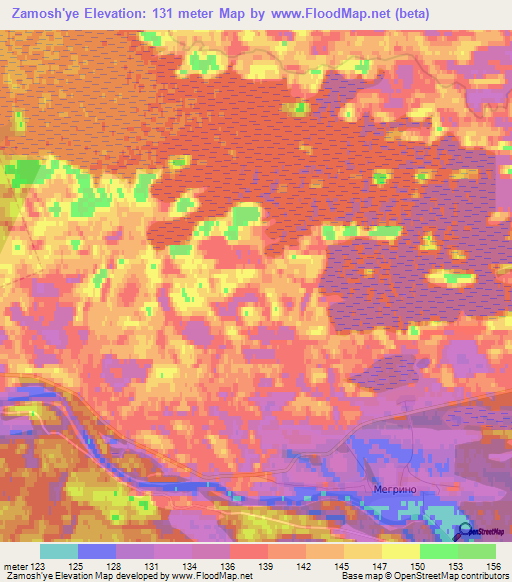 Zamosh'ye,Russia Elevation Map