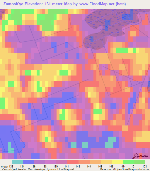 Zamosh'ye,Russia Elevation Map