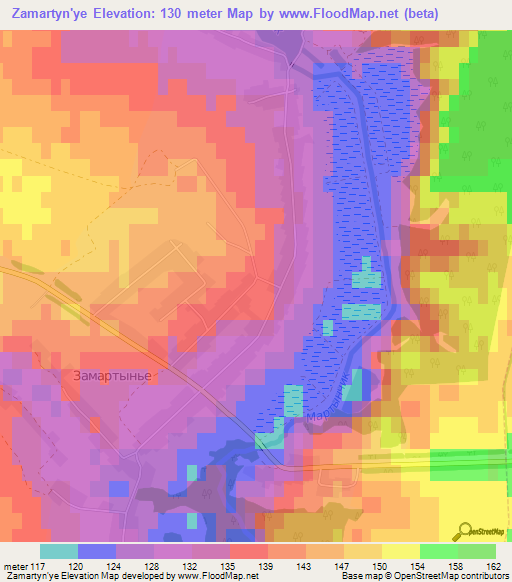 Zamartyn'ye,Russia Elevation Map