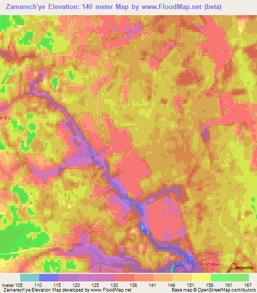 Zamarech'ye,Russia Elevation Map