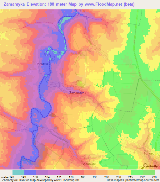 Zamarayka,Russia Elevation Map