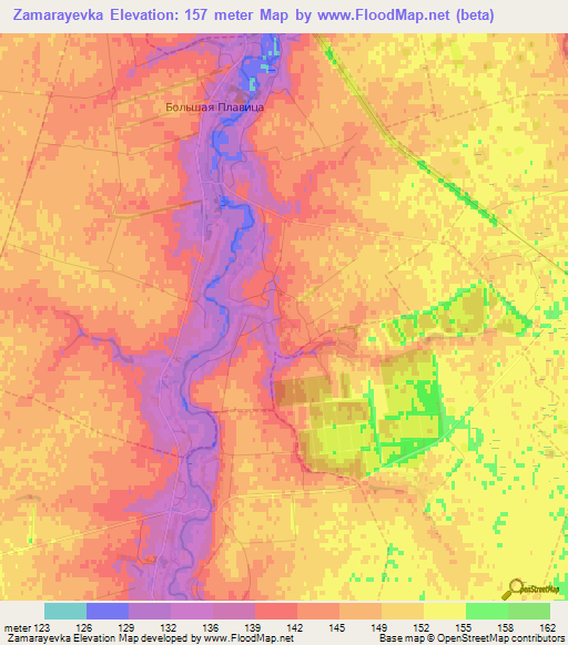 Zamarayevka,Russia Elevation Map