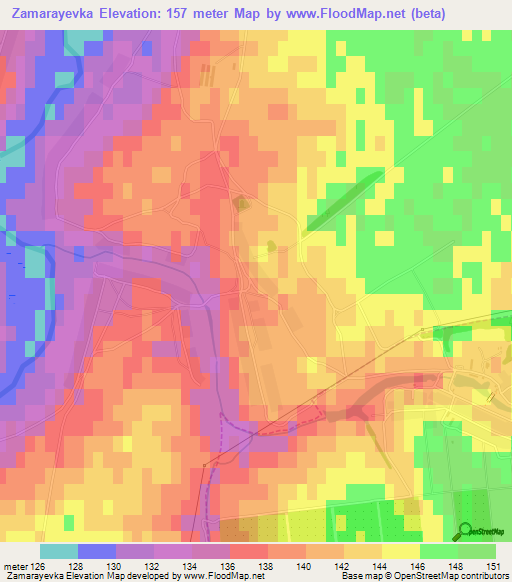 Zamarayevka,Russia Elevation Map