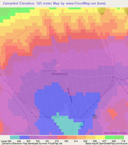 Zamankul,Russia Elevation Map