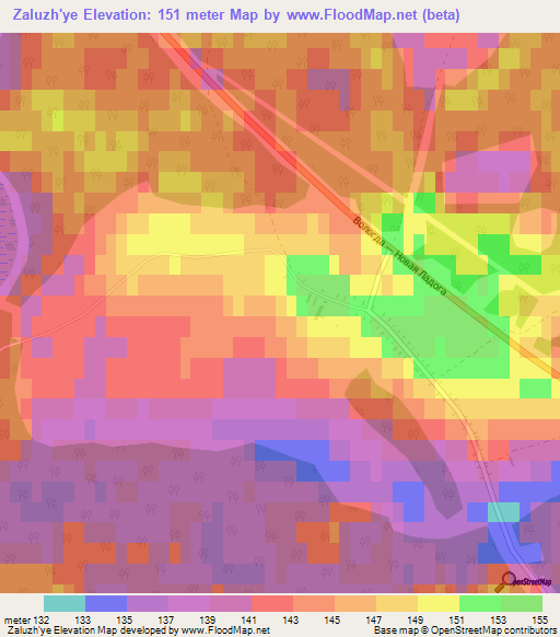 Zaluzh'ye,Russia Elevation Map