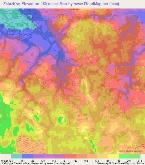 Zaluzh'ye,Russia Elevation Map