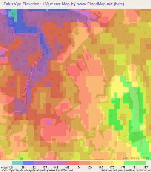 Zaluzh'ye,Russia Elevation Map