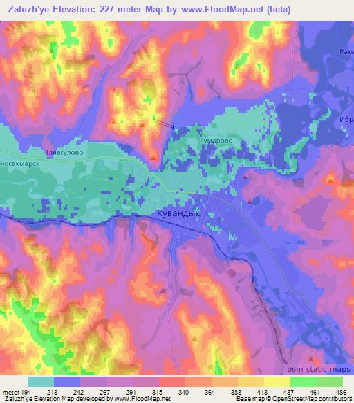 Zaluzh'ye,Russia Elevation Map