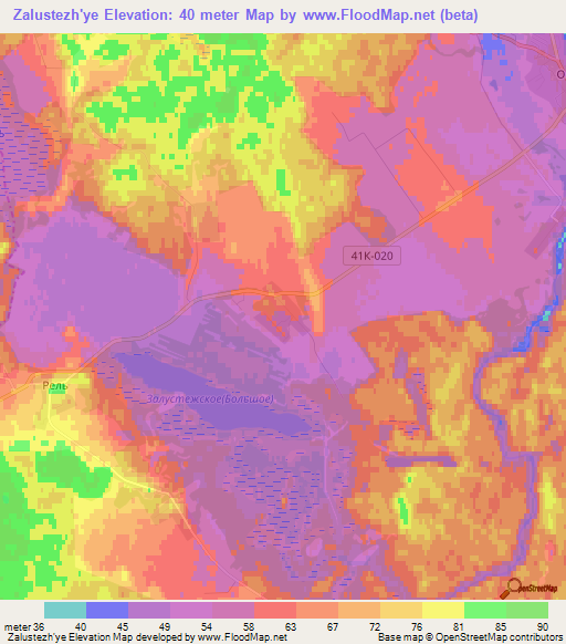 Zalustezh'ye,Russia Elevation Map