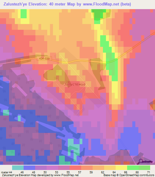 Zalustezh'ye,Russia Elevation Map