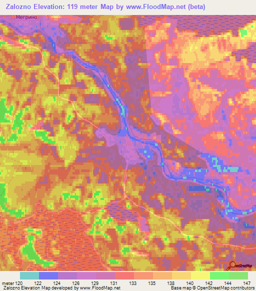 Zalozno,Russia Elevation Map