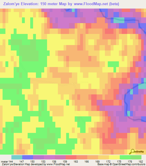 Zalom'ye,Russia Elevation Map