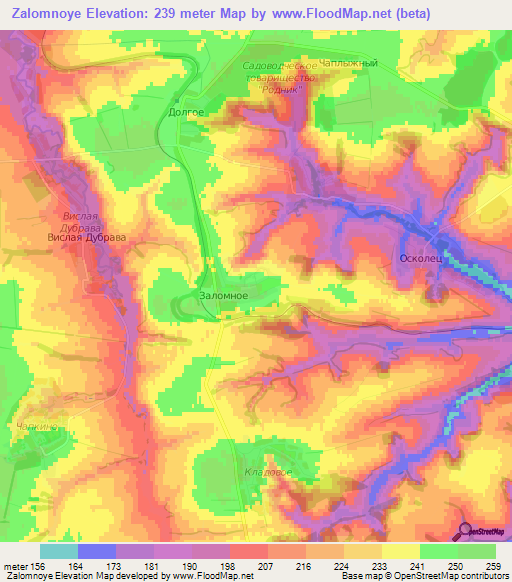 Zalomnoye,Russia Elevation Map