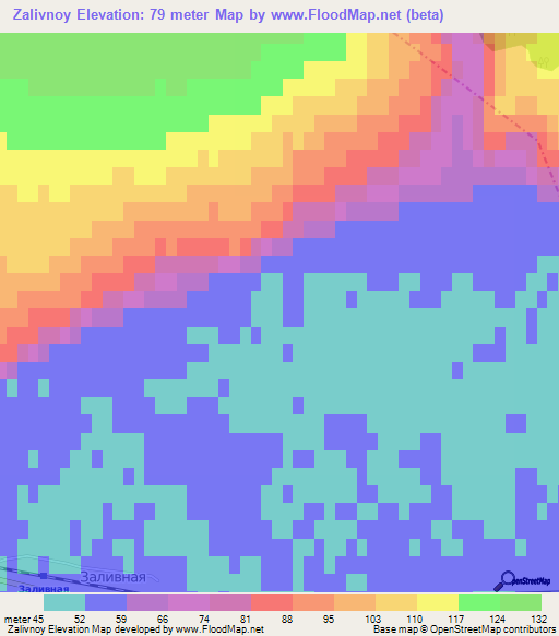 Zalivnoy,Russia Elevation Map