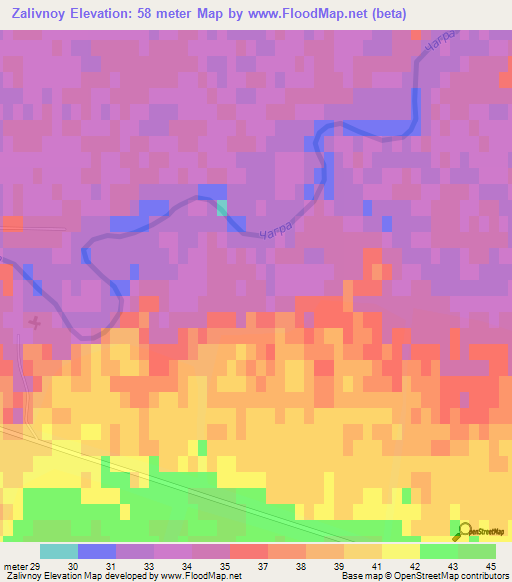 Zalivnoy,Russia Elevation Map