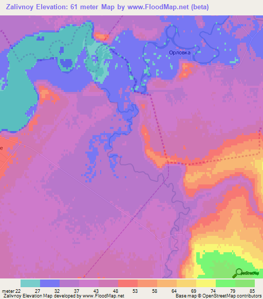 Zalivnoy,Russia Elevation Map