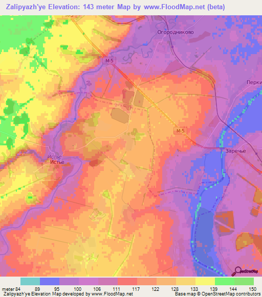 Zalipyazh'ye,Russia Elevation Map