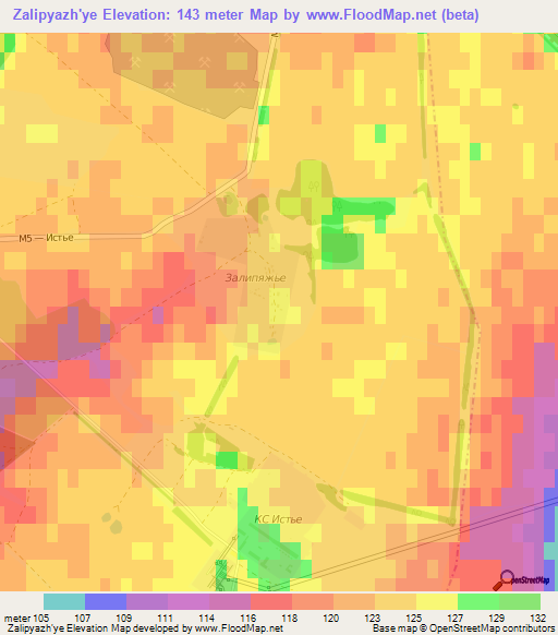 Zalipyazh'ye,Russia Elevation Map