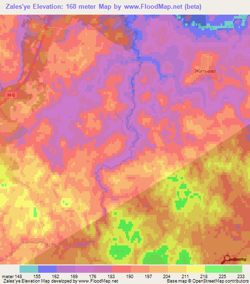 Zales'ye,Russia Elevation Map