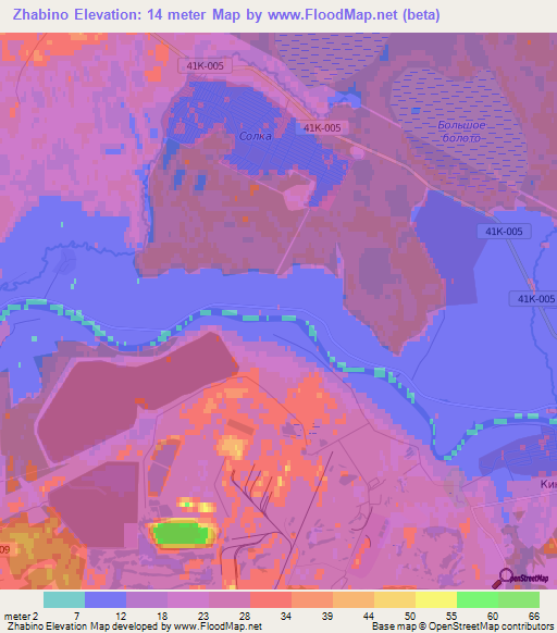 Zhabino,Russia Elevation Map