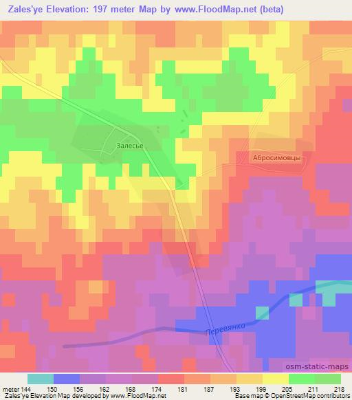 Zales'ye,Russia Elevation Map