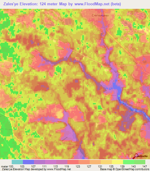 Zales'ye,Russia Elevation Map