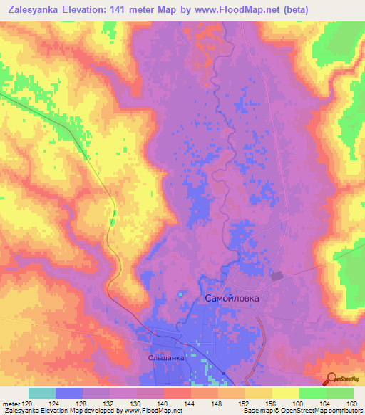 Zalesyanka,Russia Elevation Map