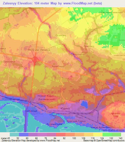 Zalesnyy,Russia Elevation Map