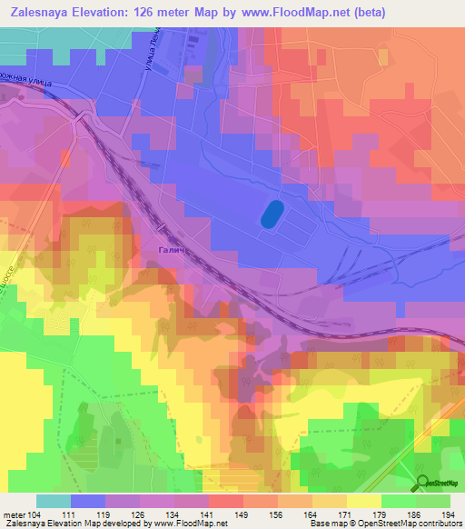 Zalesnaya,Russia Elevation Map