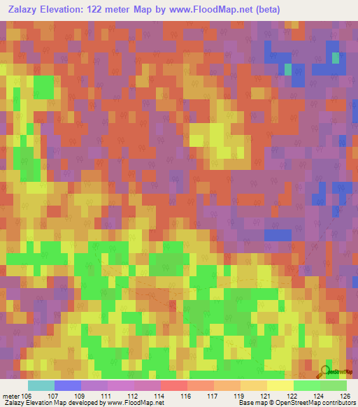 Zalazy,Russia Elevation Map