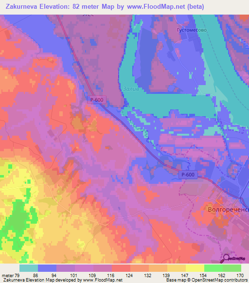 Zakurneva,Russia Elevation Map