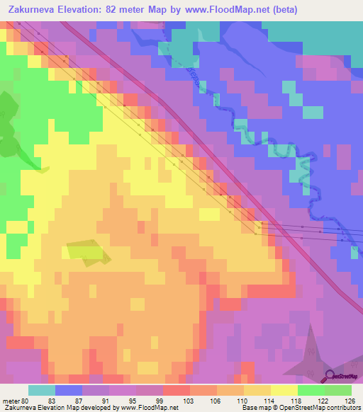 Zakurneva,Russia Elevation Map