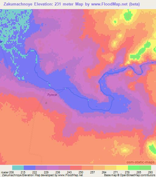 Zakumachnoye,Russia Elevation Map